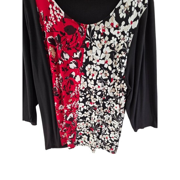 Calvin Klein Women's Blouse Long Sleeve Pullover Jersey Knit  Multi Color Sz 3X - Picture 2 of 6